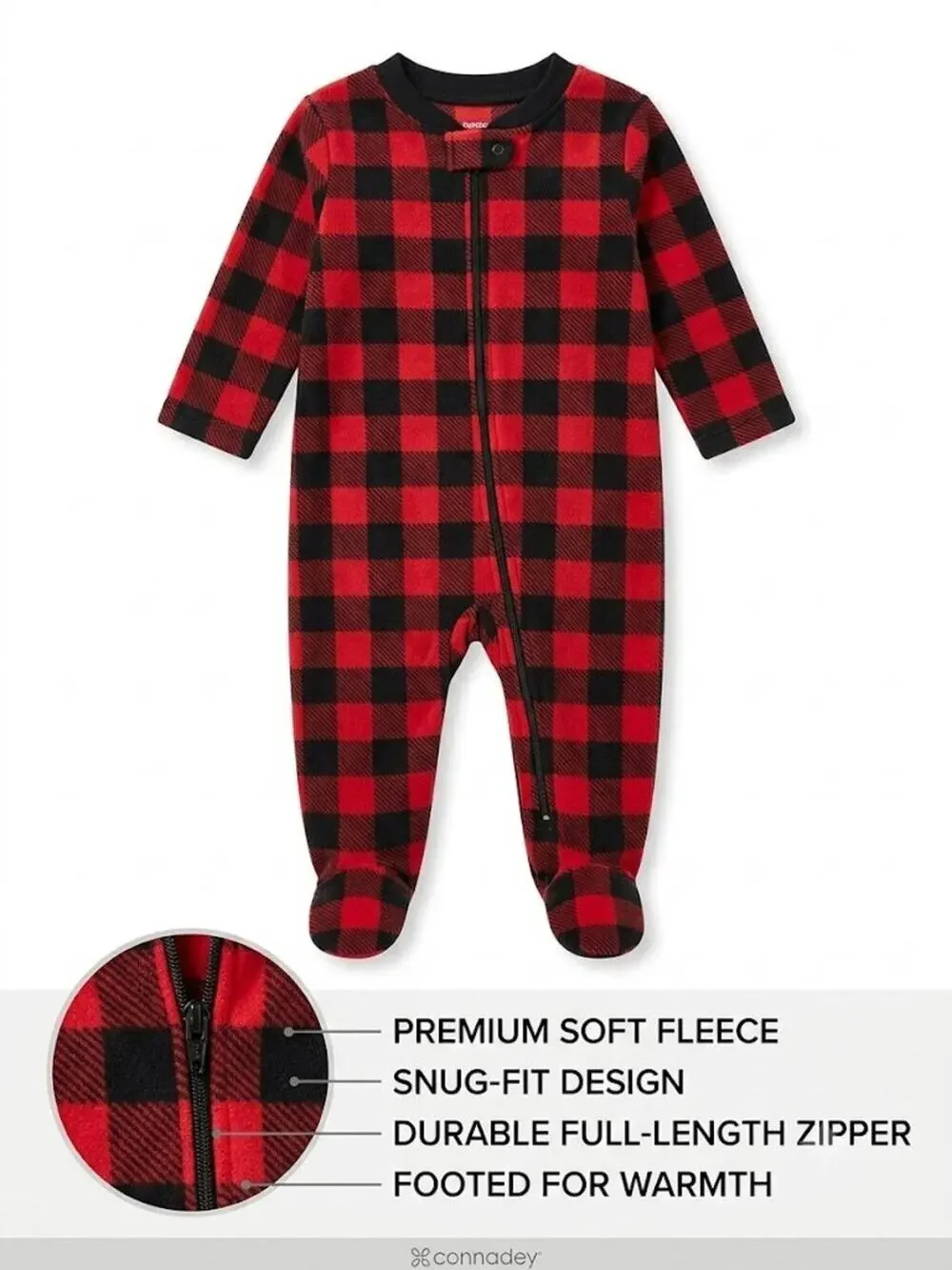 Old Navy Baby Red Buffalo Plaid Footed Sleep & Play Pajamas – Size 3-6 Months